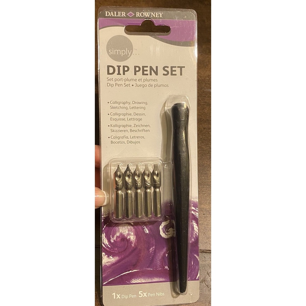 Daler Rowney Simply Dip Pen Set Calligraphy 5 Set Pen Nibs New